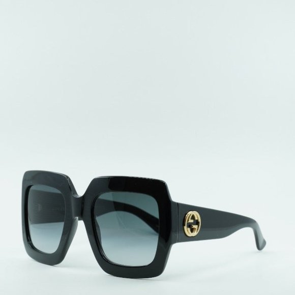 FINAL PRICE NEW GUCCI GG0053SN 001 SQUARE BLACK GREY GRADIENT SUNGLASSES - Picture 2 of 12